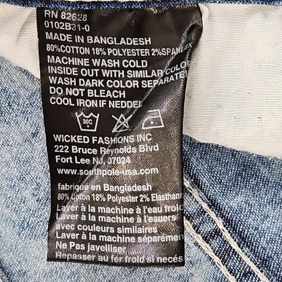 Southpole Jeans Men's 48 (50x33) Acid Wash Stretch Moto Distressed Y2K EUC - Picture 13 of 15